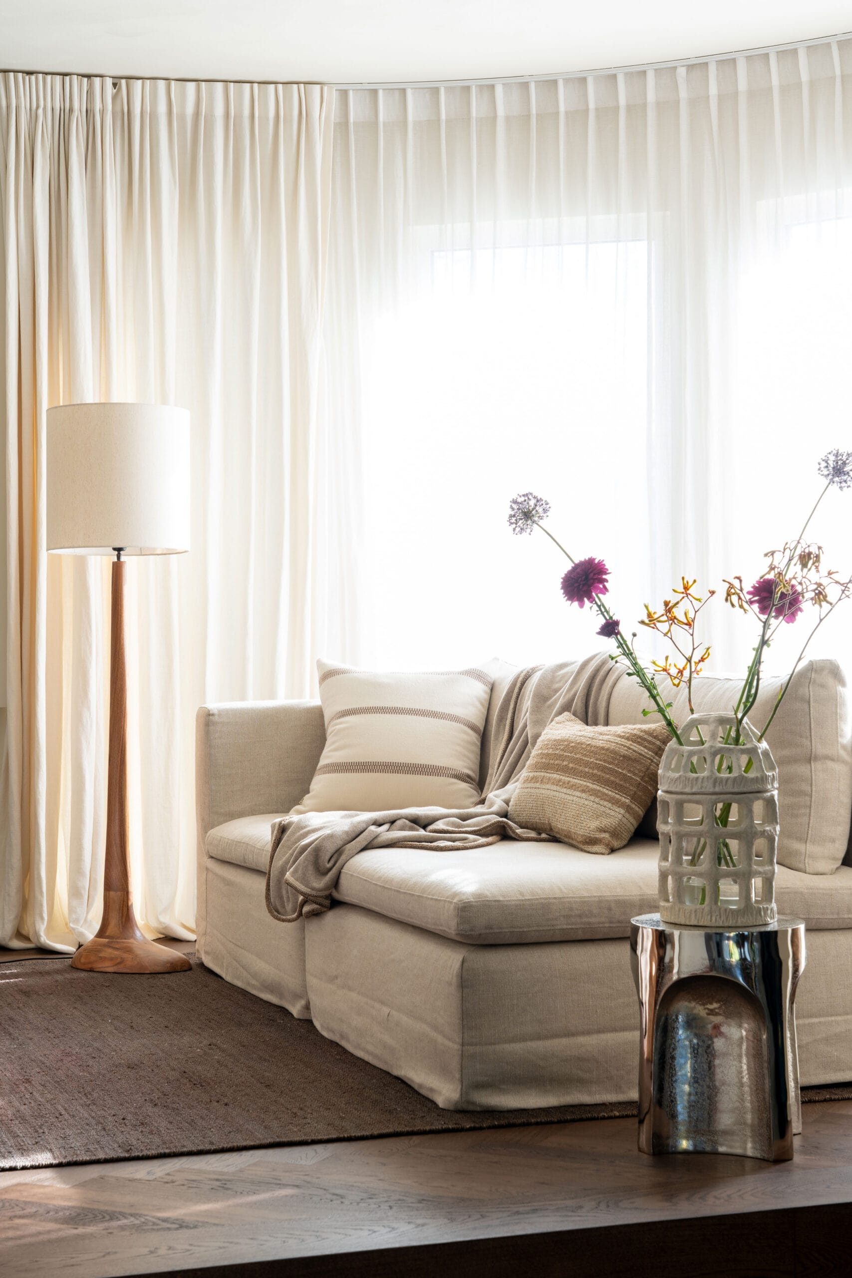 Floor lamp acacia wood