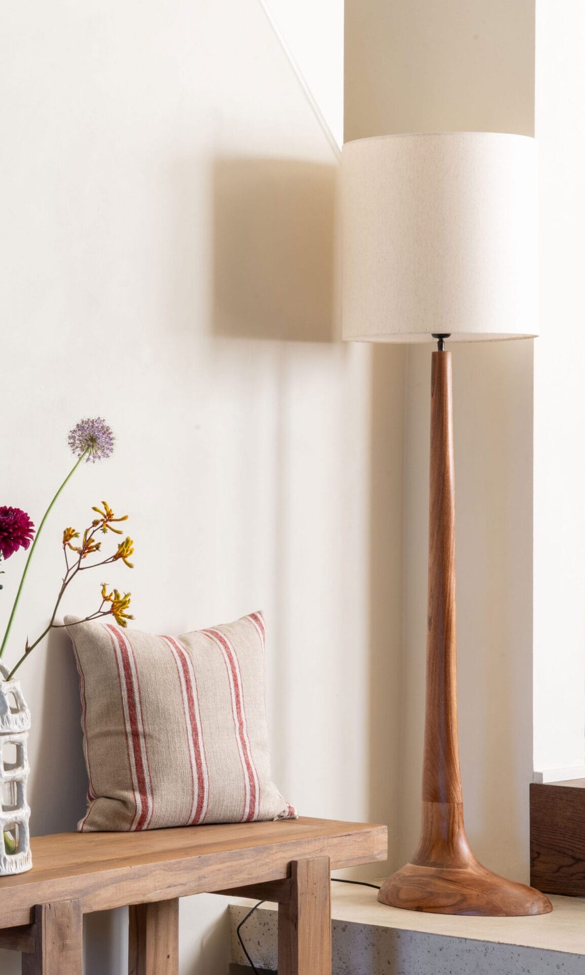 Floor lamp acacia wood