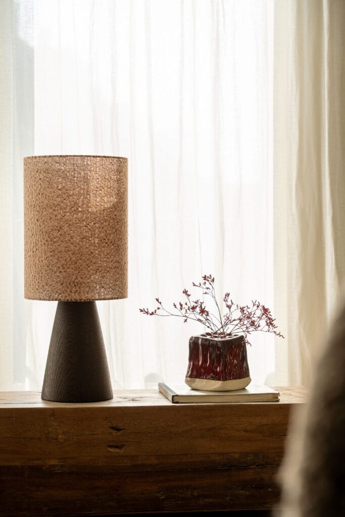 Table lamp oak – chestnut brown