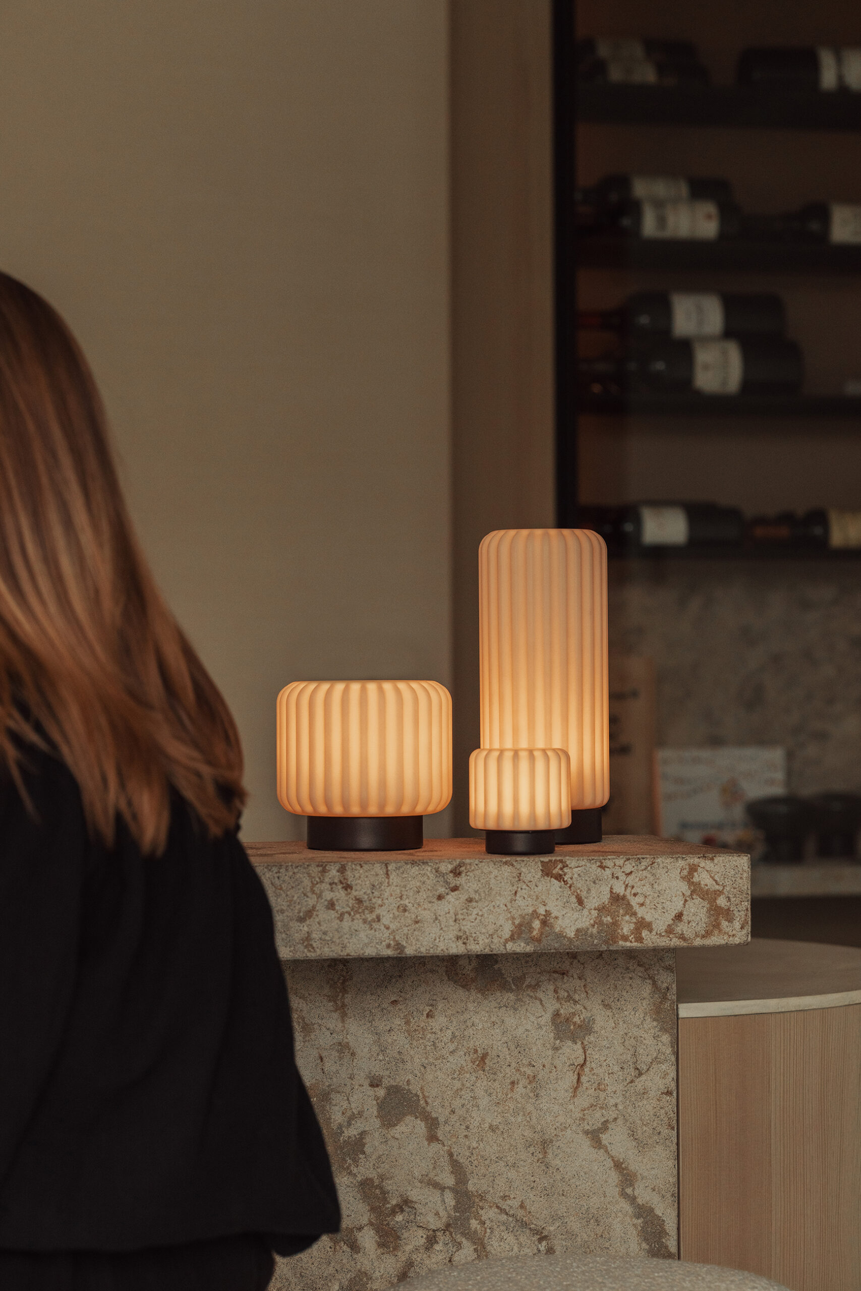 Rechargable table lamp tall