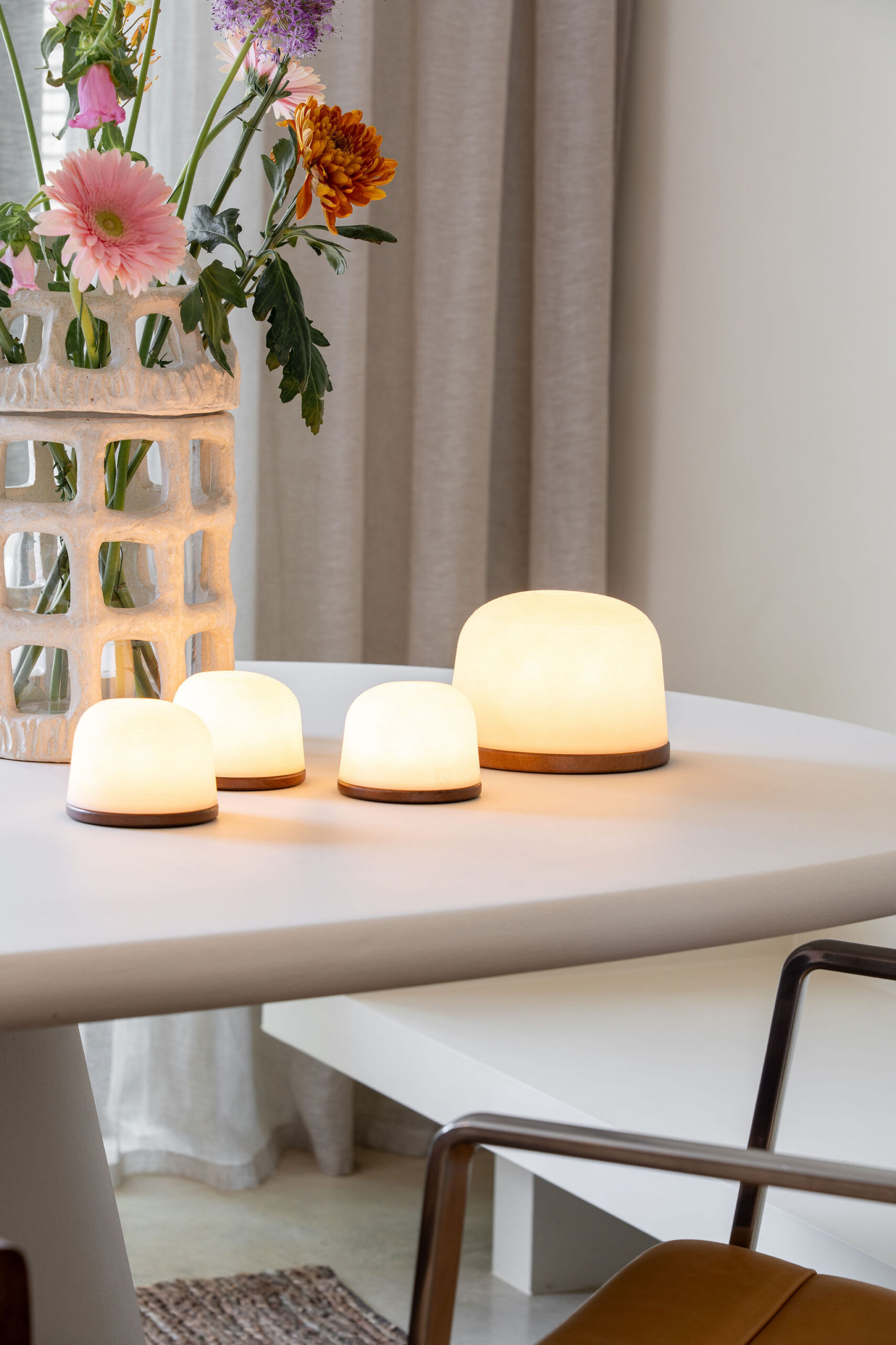 Rechargable table lamp set of 3