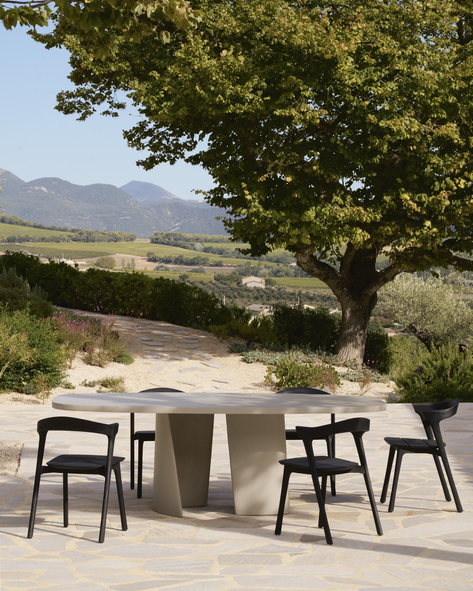 Outdoor dining table concrete
