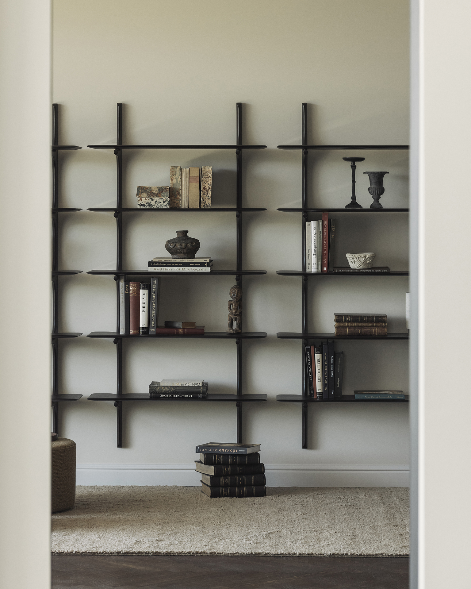 Wall shelf dark brown mahogany