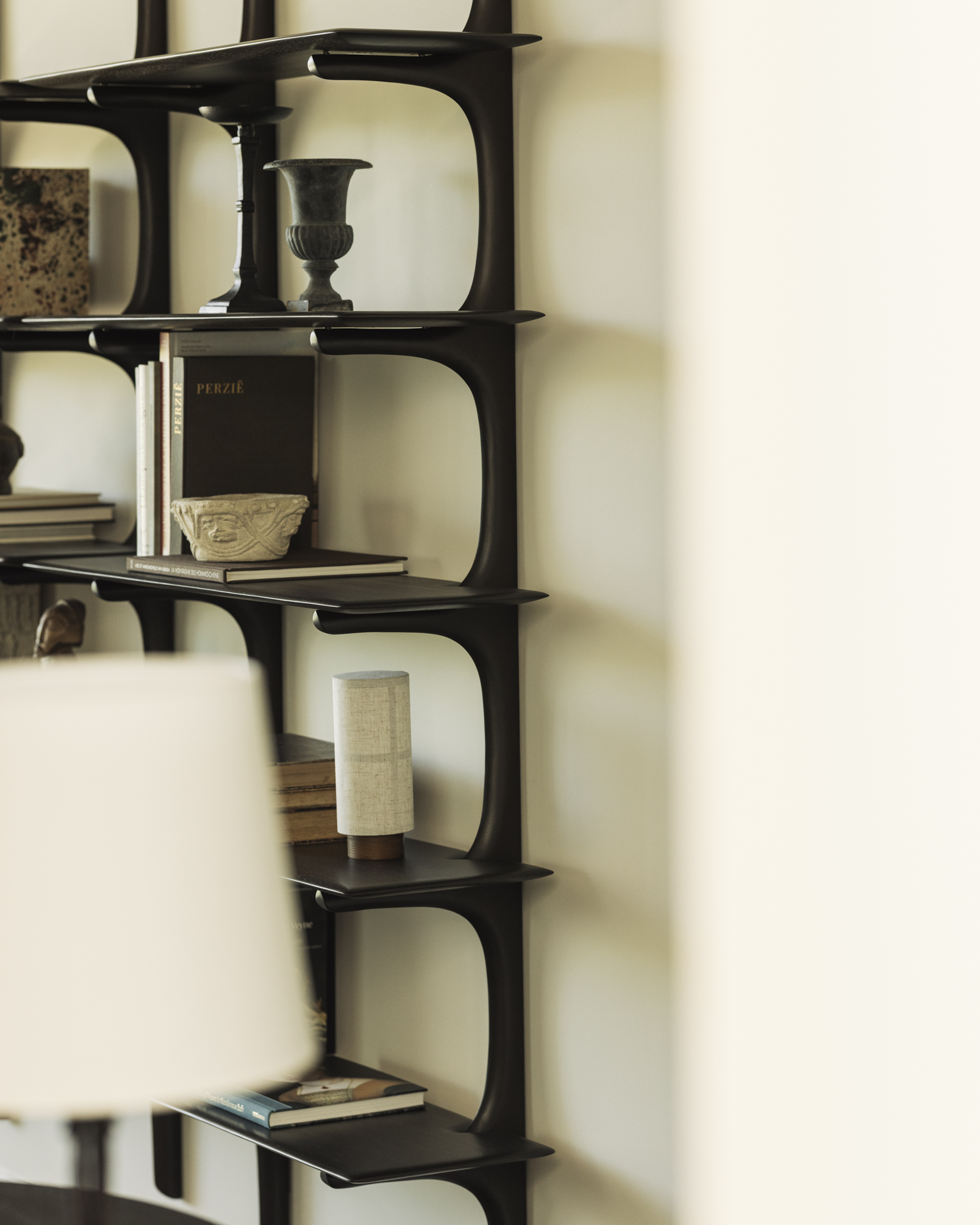 Wall shelf dark brown mahogany