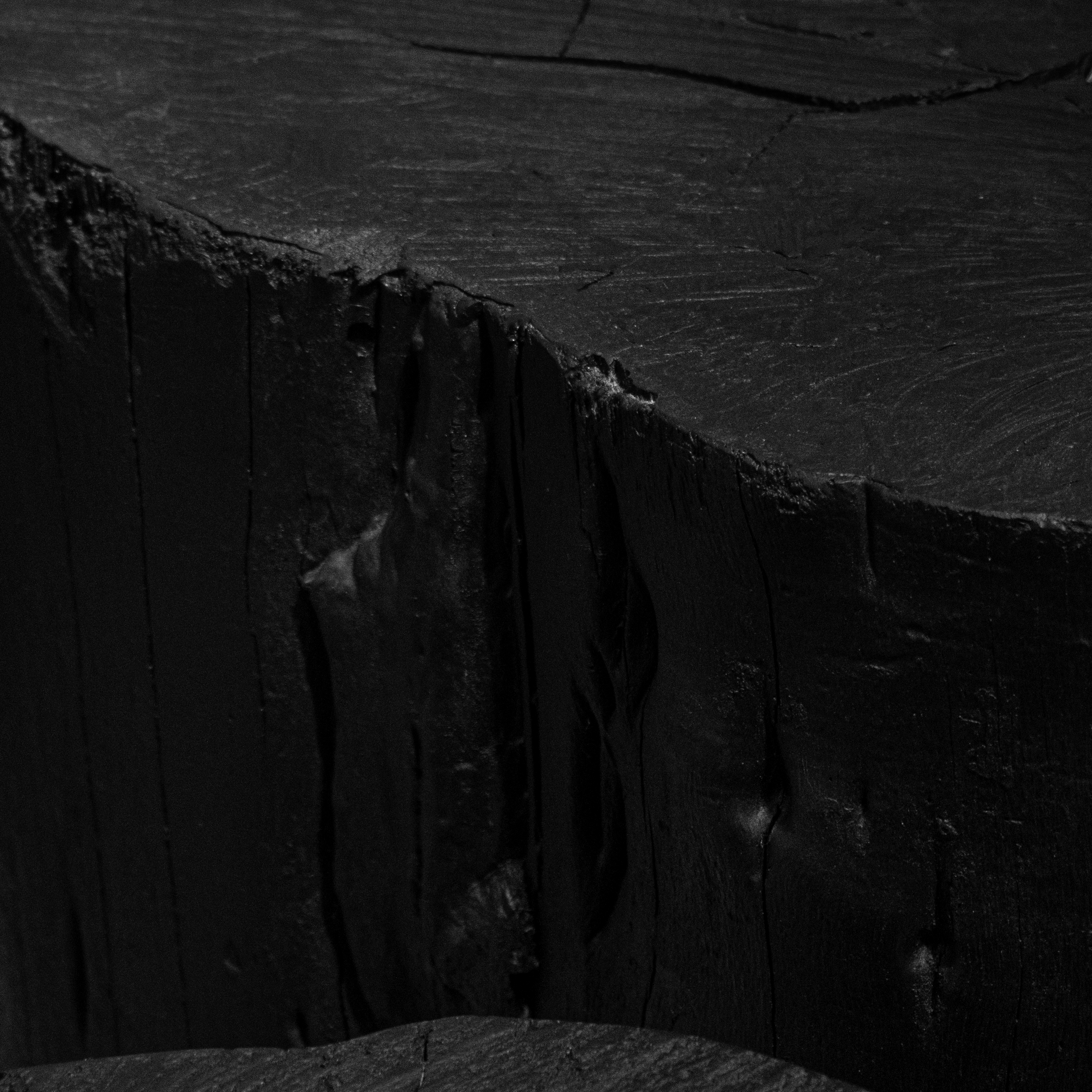 Stool square burnt black