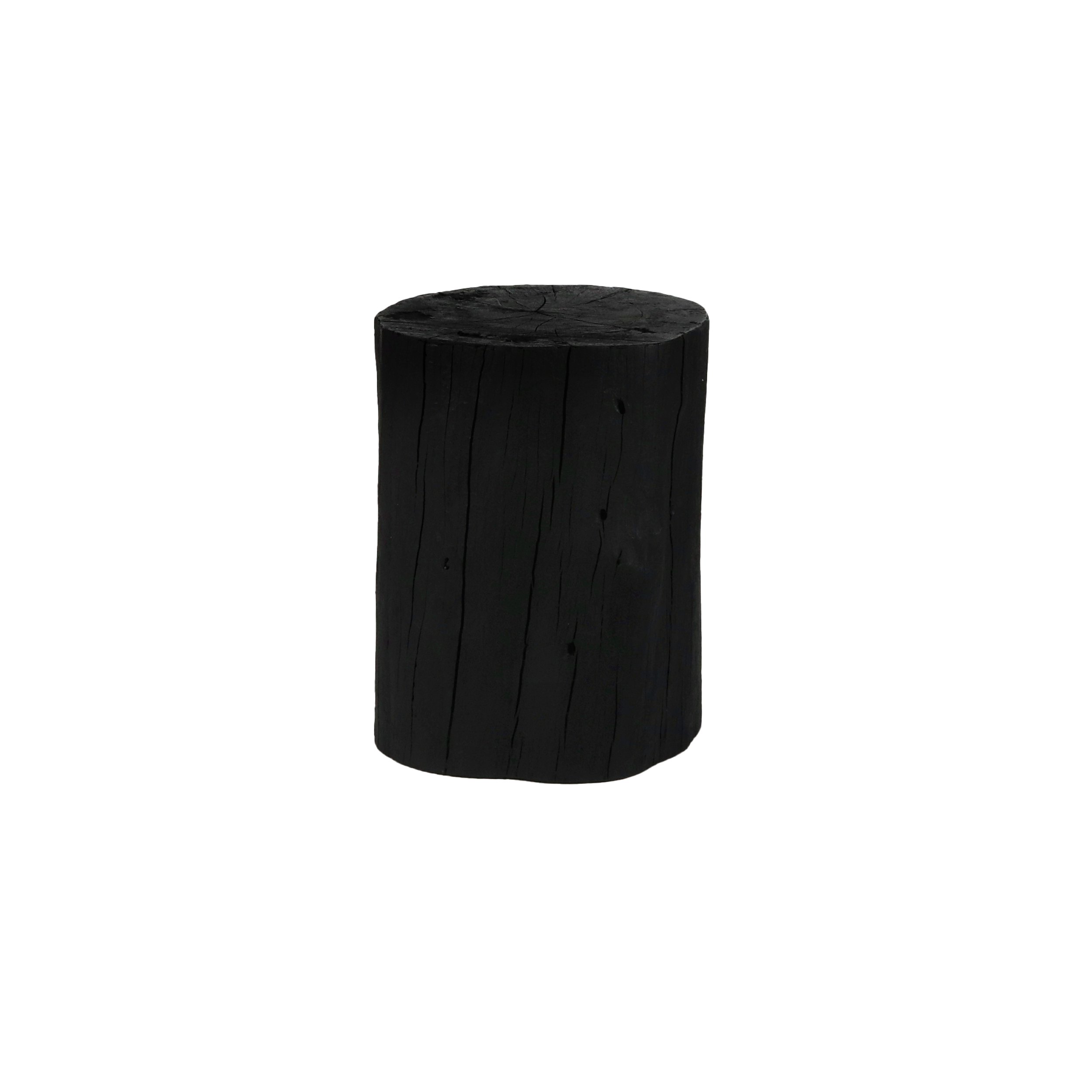 Stool round burnt black