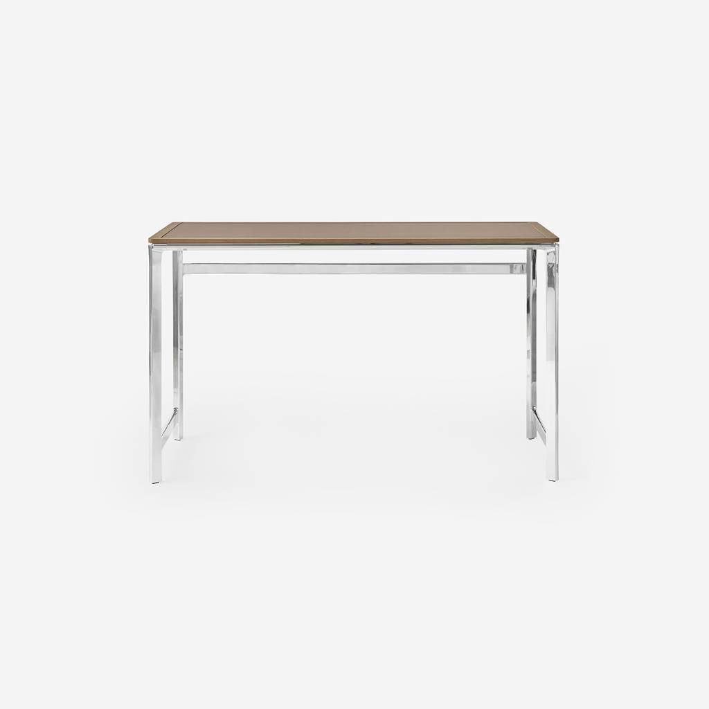 Alu desk with oak and leather finish