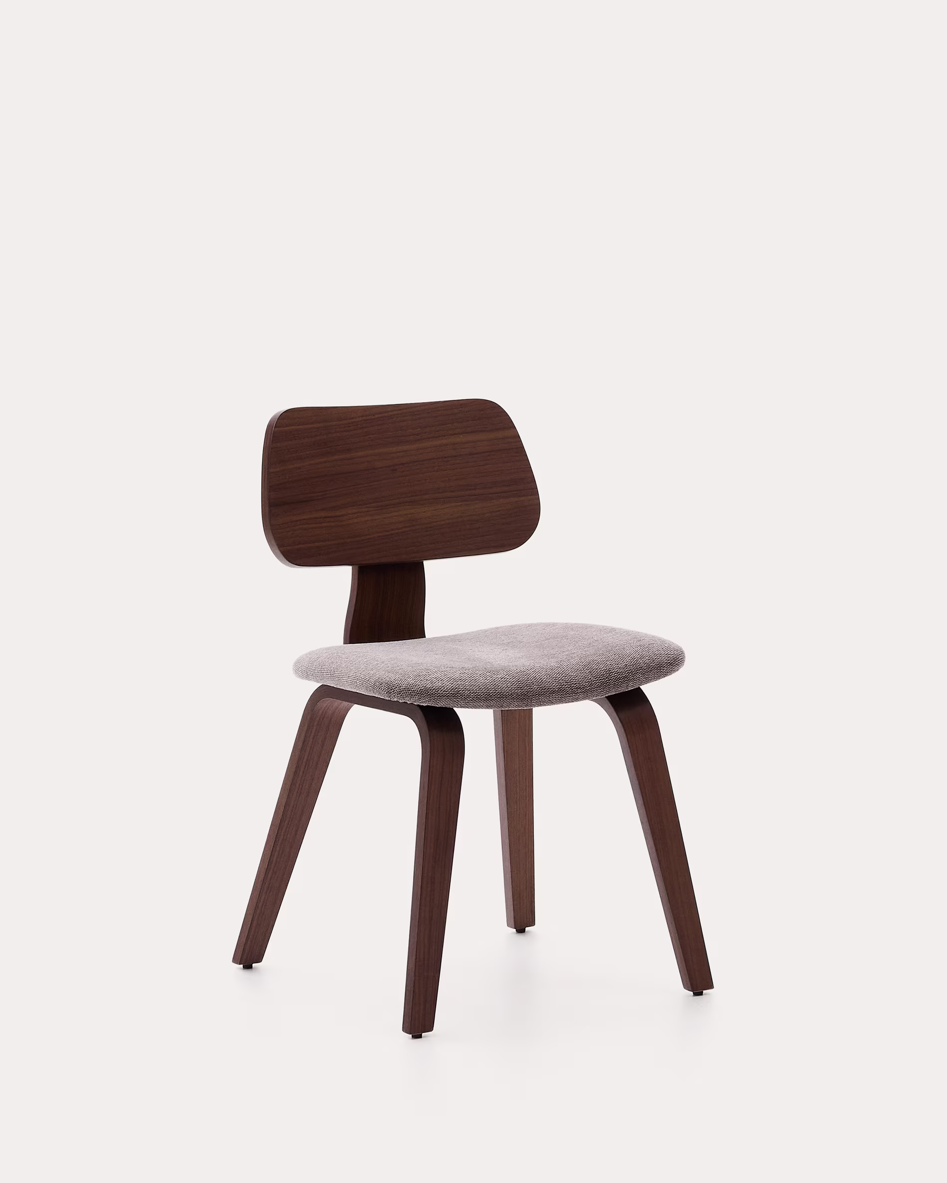 Walnut veneer upholstered dining chair