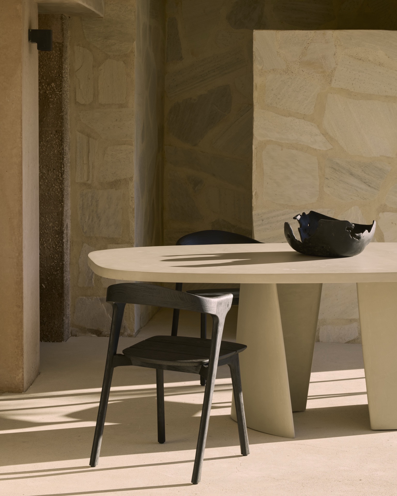 Outdoor dining table concrete