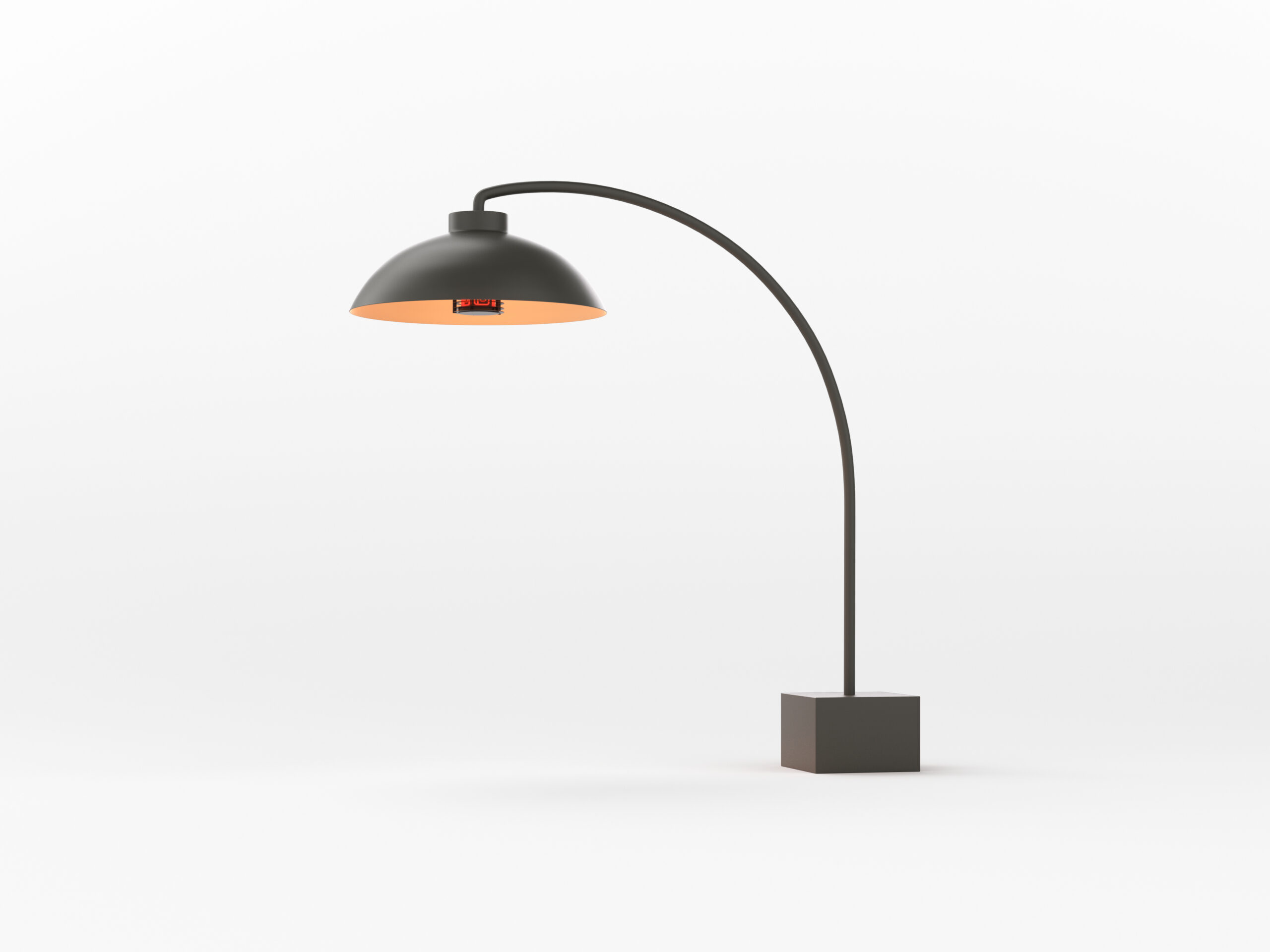 Outdoor heated standing lamp