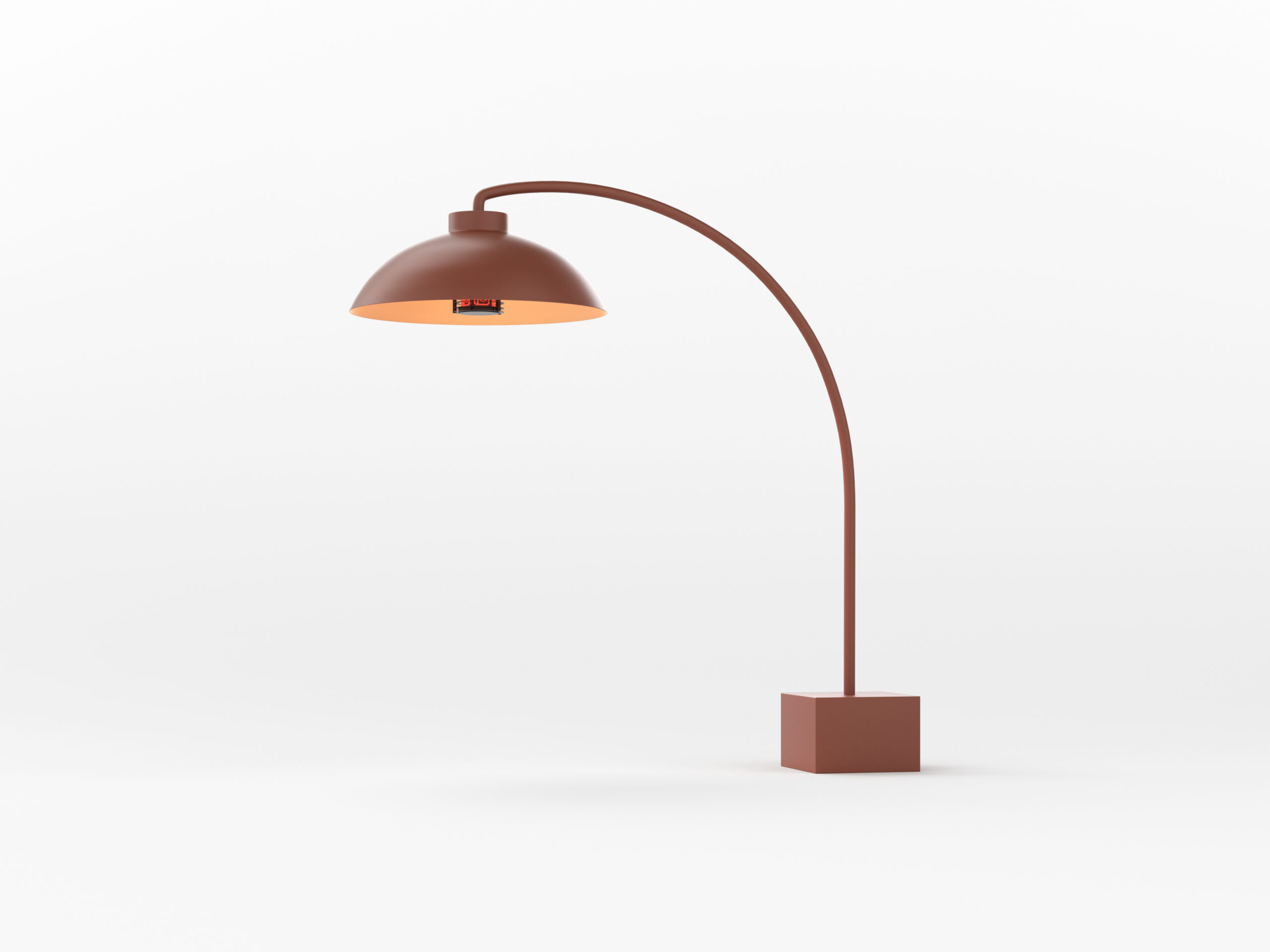 Outdoor heated standing lamp