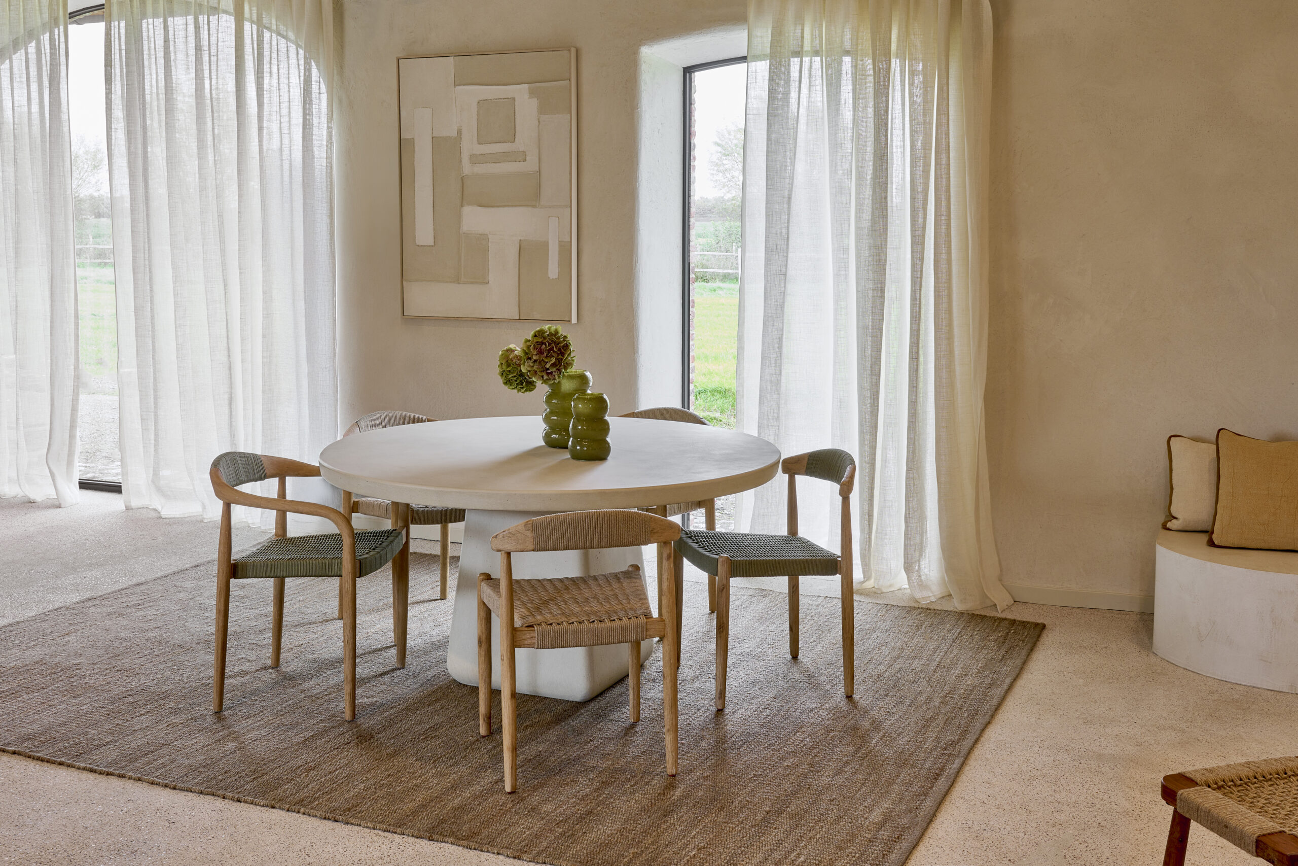 Outdoor dining table fibre cement