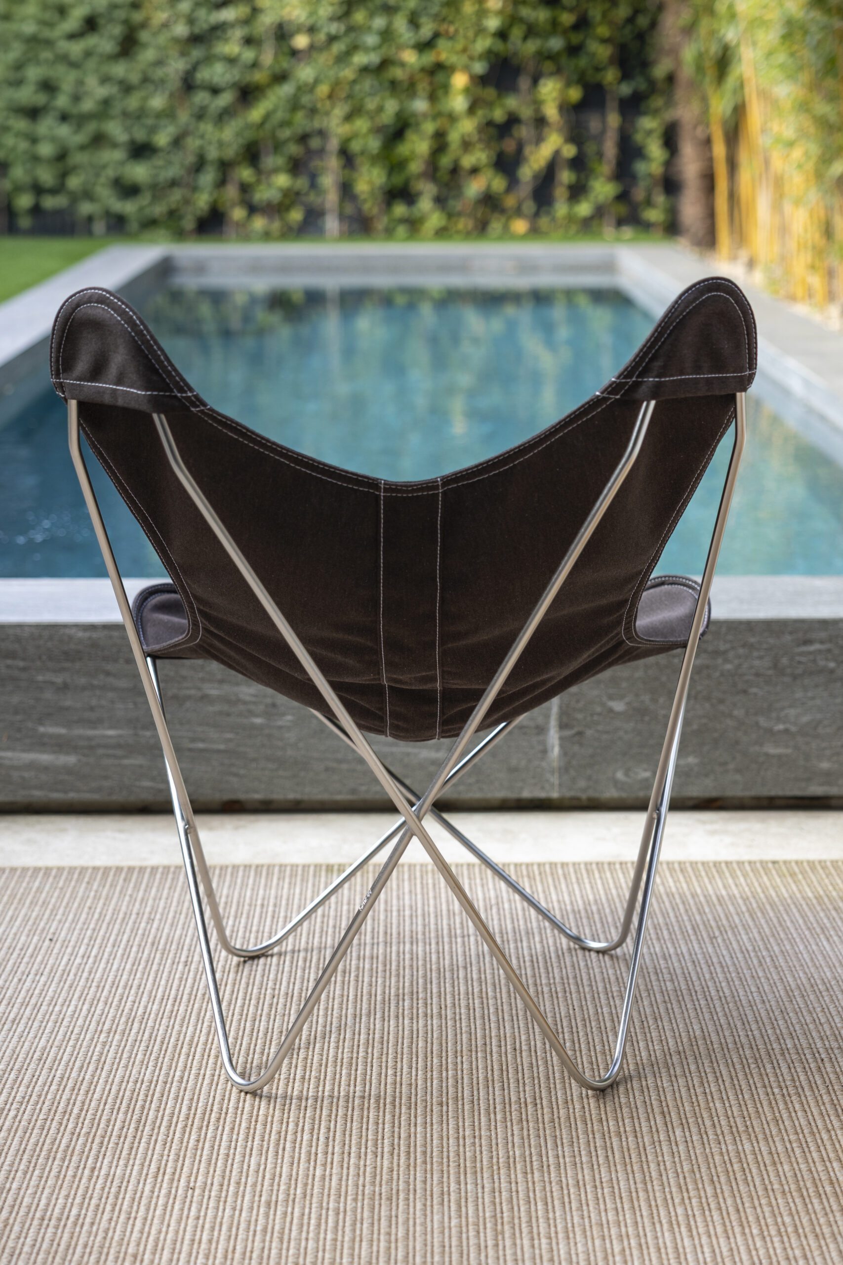 Outdoor butterfly chair inox frame