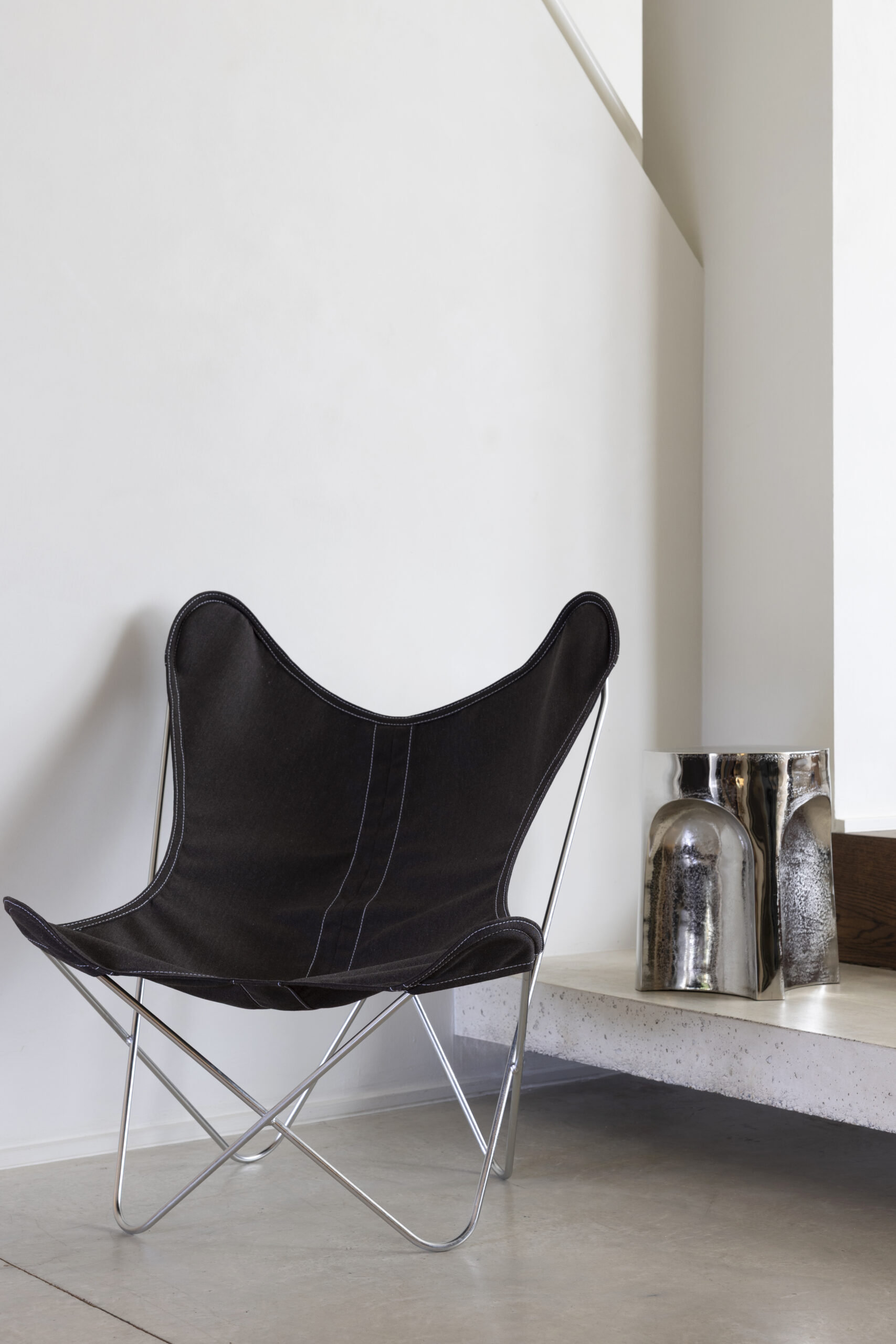 Outdoor butterfly chair inox frame