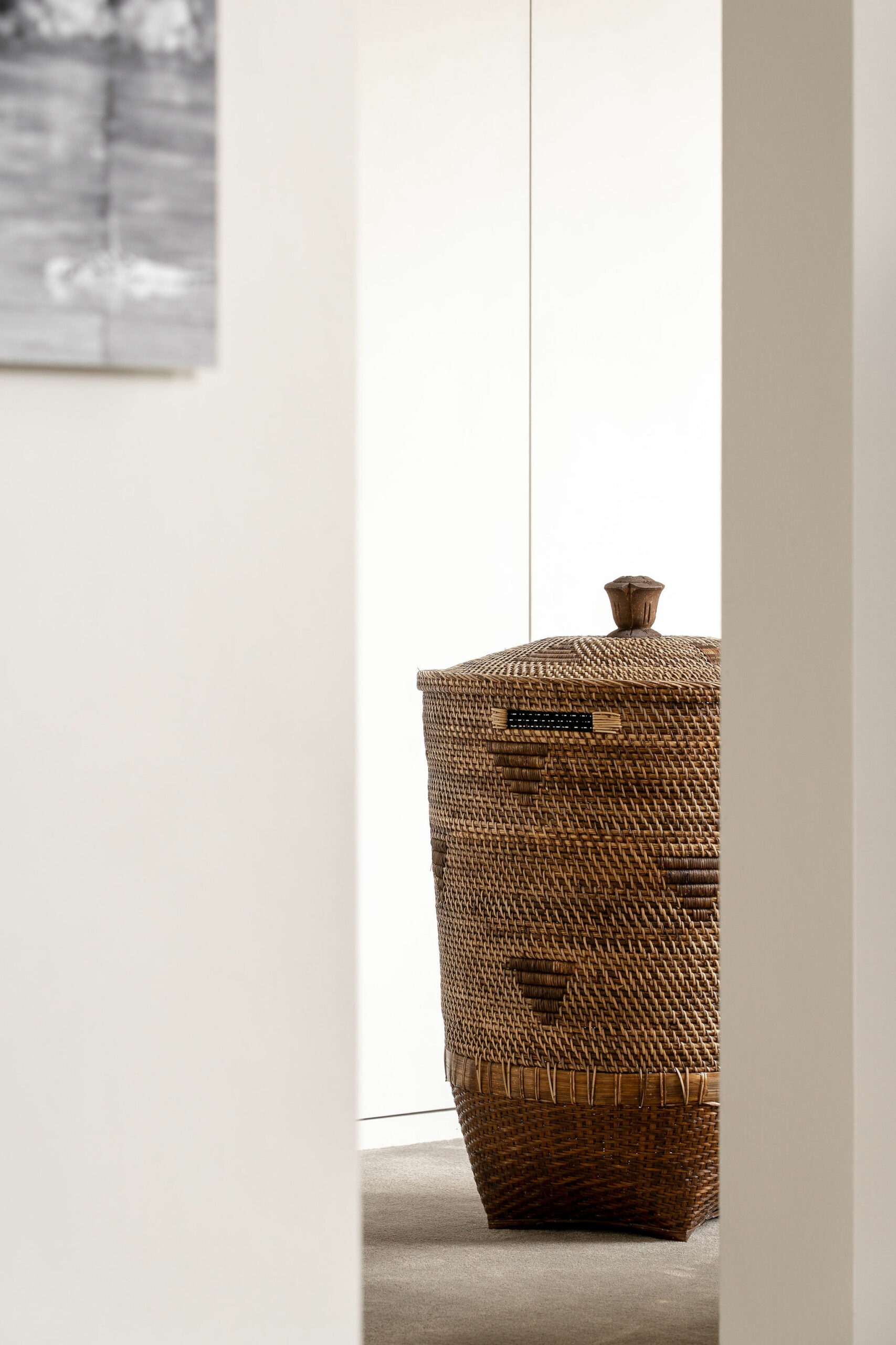 Rattan laundry basket