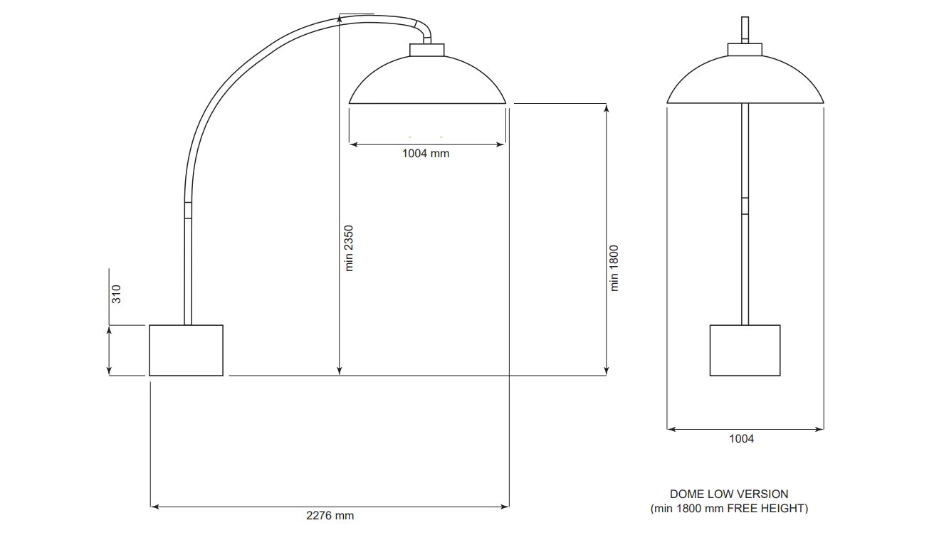 Outdoor heated standing lamp