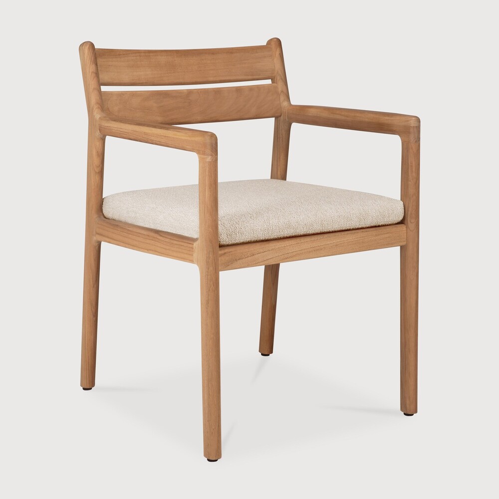 Outdoor dining chair teak and textile