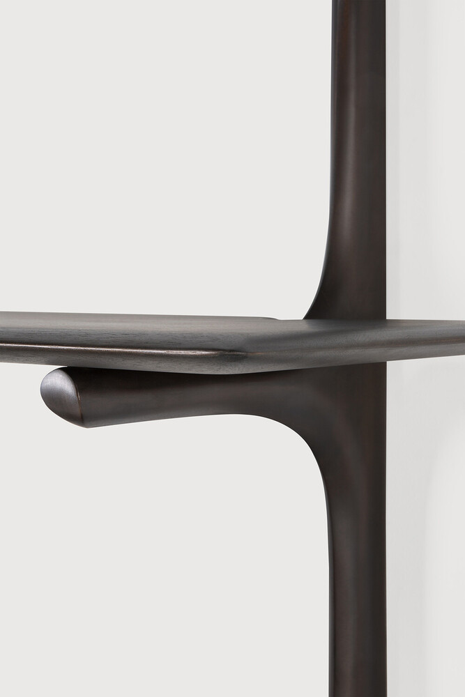 Wall shelf dark brown mahogany