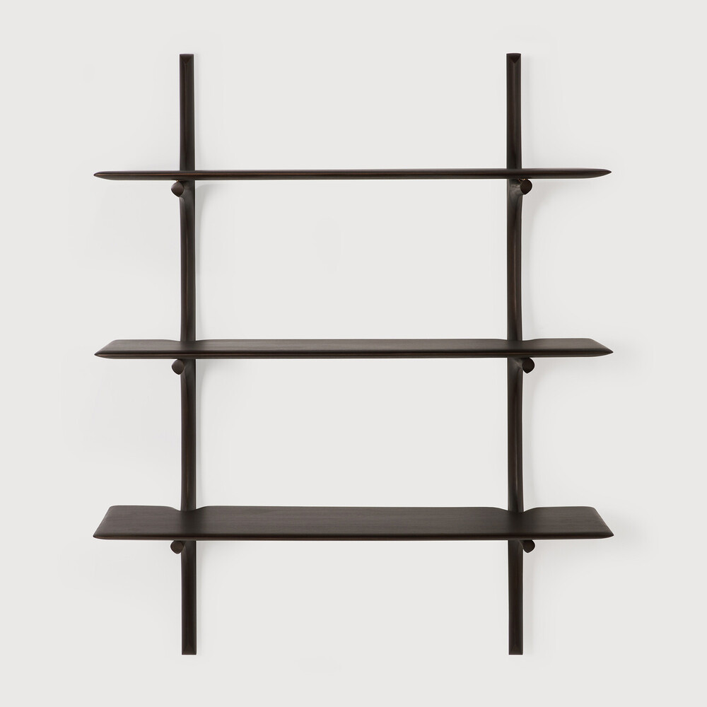 Wall shelf dark brown mahogany