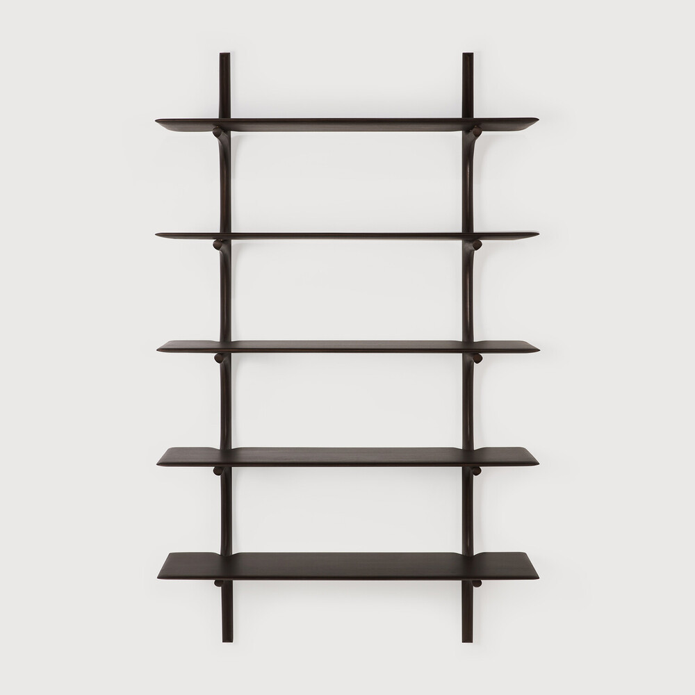 Wall shelf dark brown mahogany
