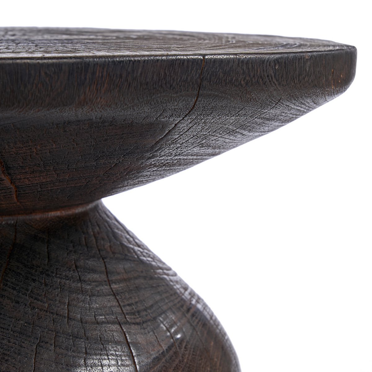Round Side table dark walnut