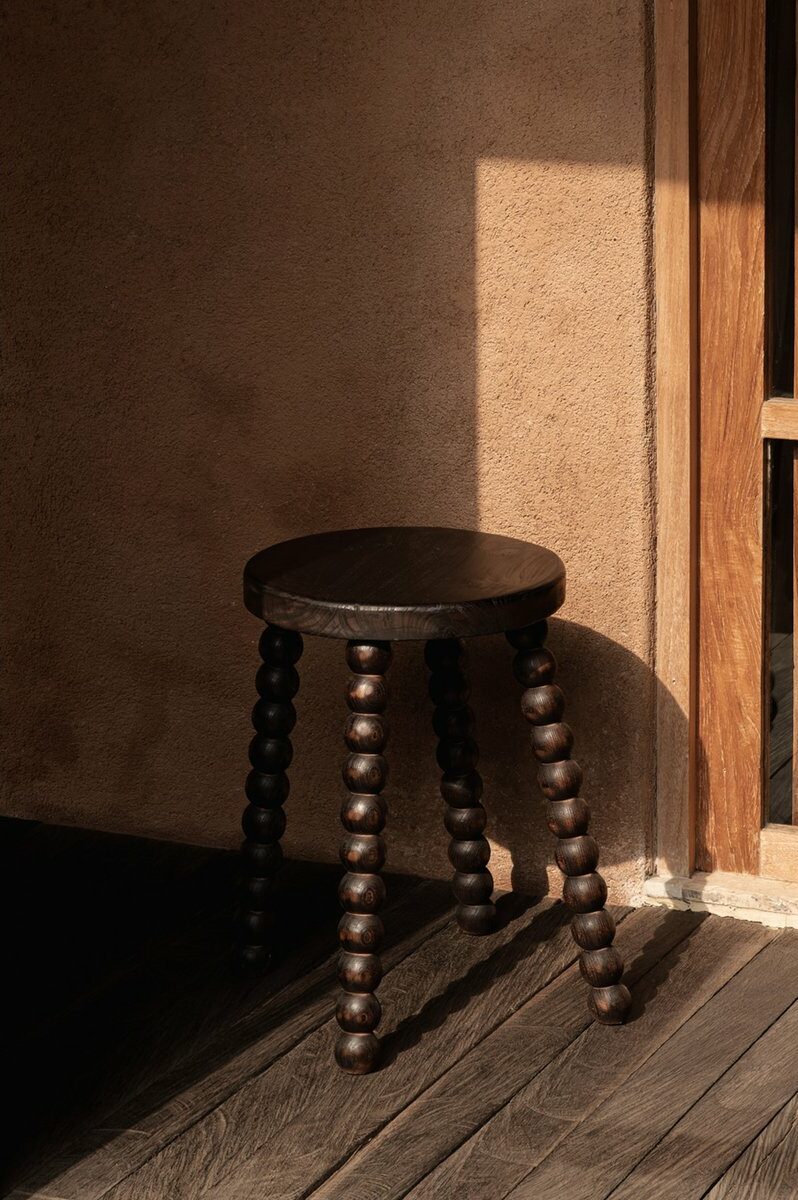 Stool dark walnut