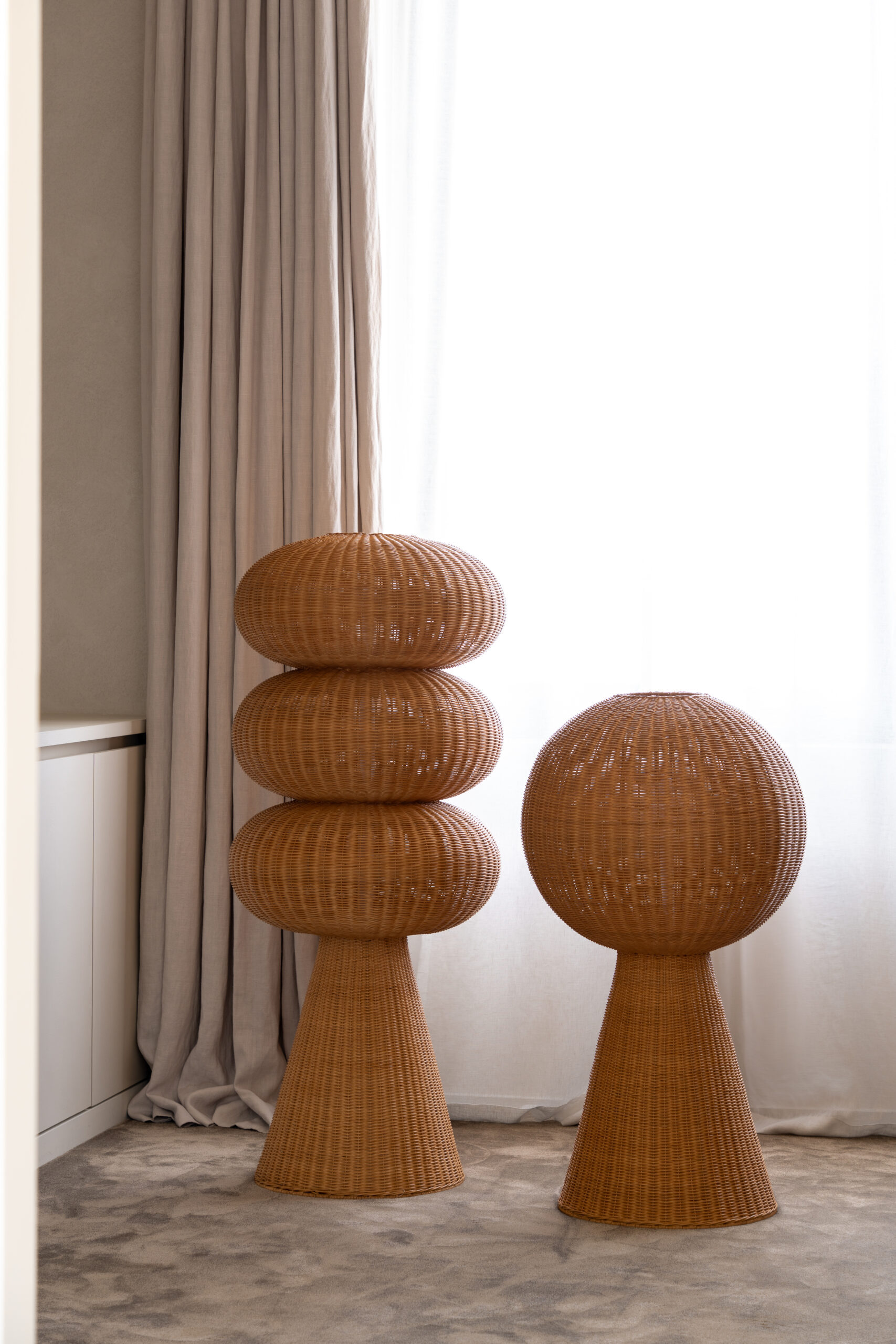 Rattan floor lamp