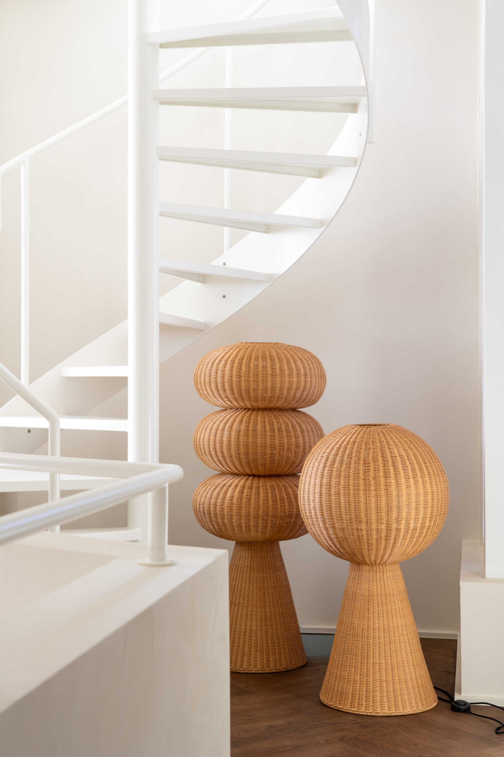 Rattan floor lamp