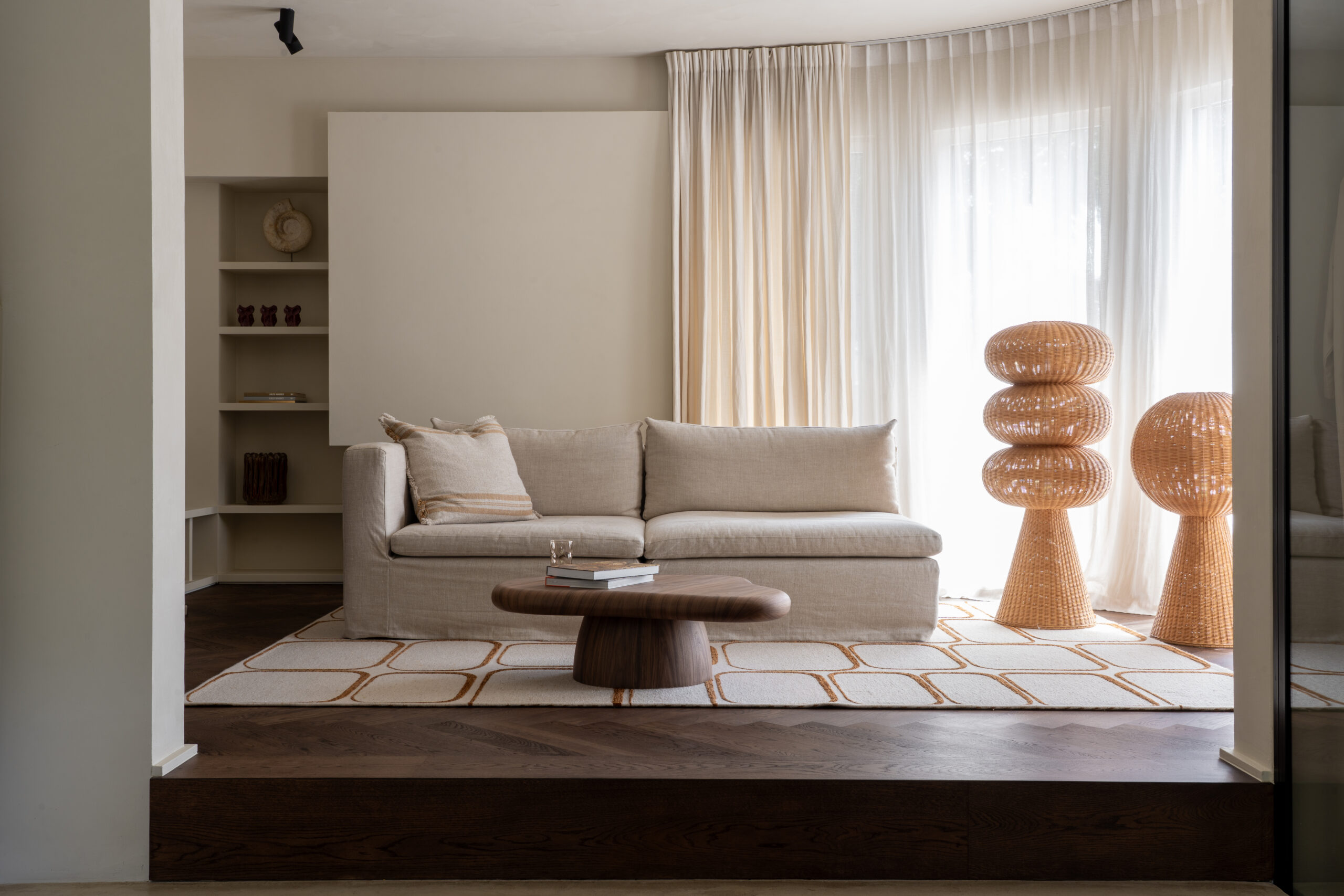 Rattan floor lamp