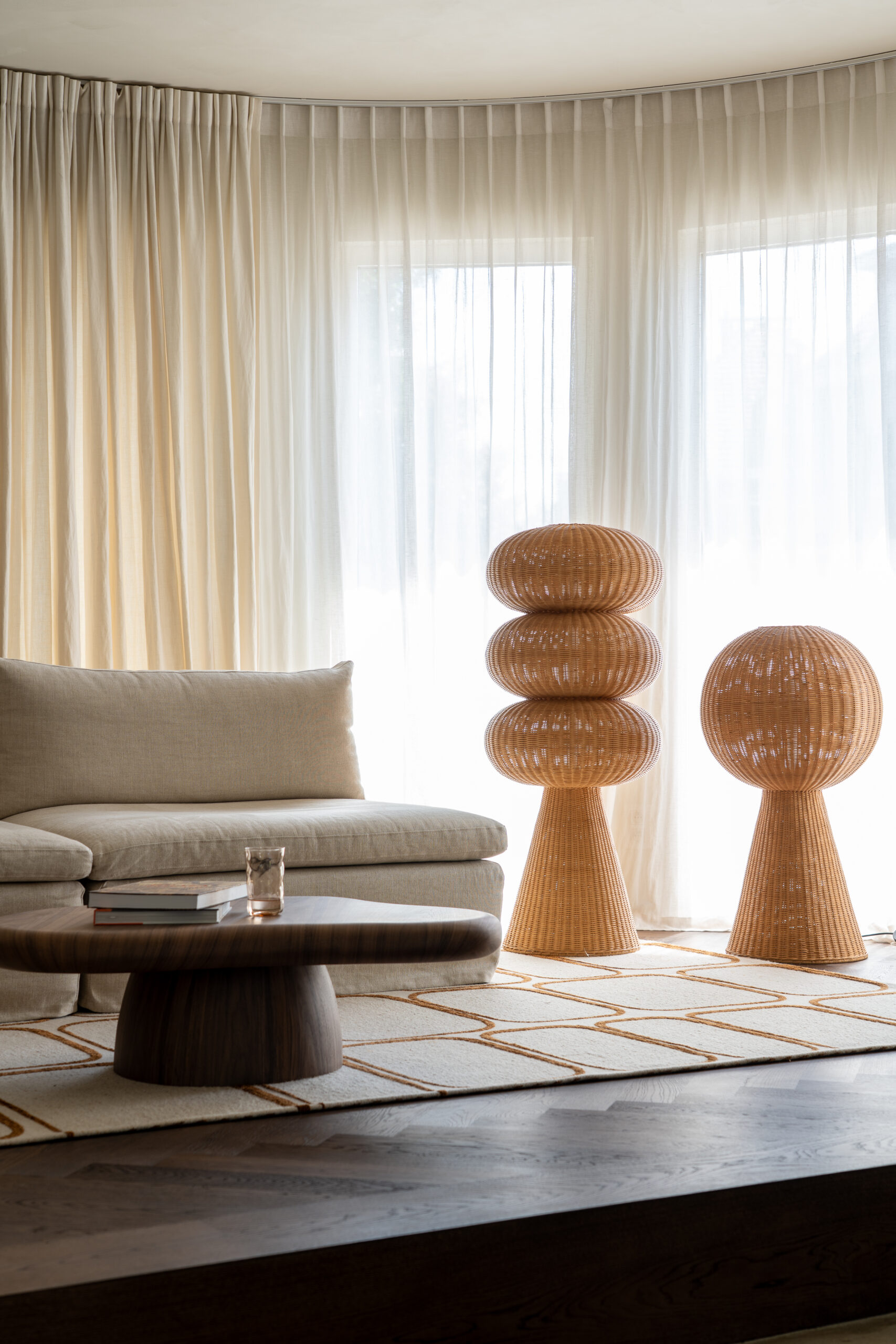 Rattan floor lamp